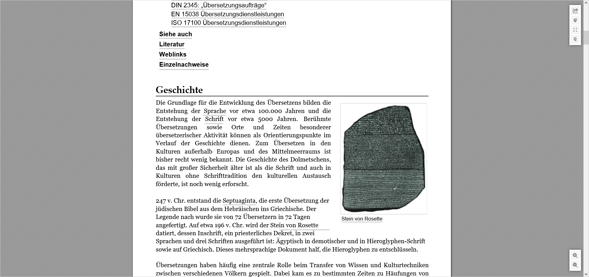 Ansicht für Druckfreigabe-Benutzer im translate5 Visual