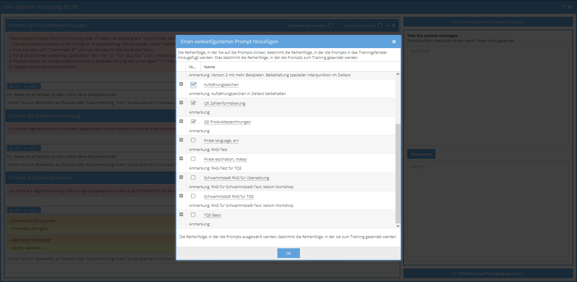 Training von LLM mit wiederverwendbaren Prompts in Bibliothek